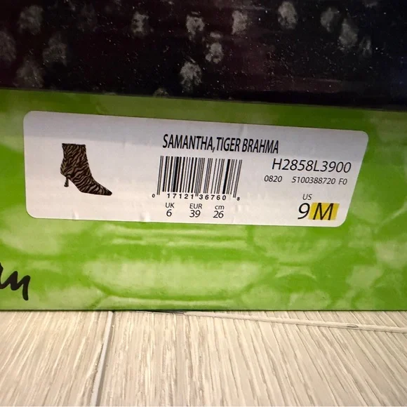 NIB Sam Edelman Women's Samantha Tiger Print calf hair Ankle Boots Size 9 - Picture 6 of 6